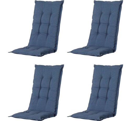 Madison 4x Madison Panama Safier Blau Stuhlauflage mit Hochlehner | 123cm x 50cm
