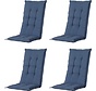4x Madison Panama Safier Blauw standenstoelkussen met hoge rug  | 123cm x 50cm