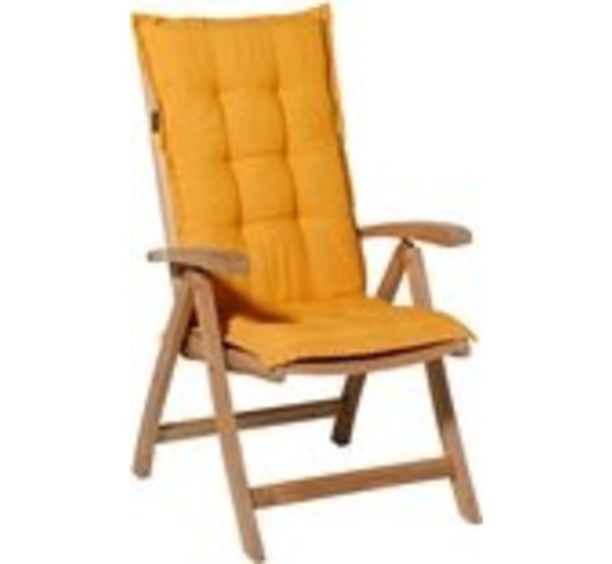 4x Madison Panama Golden Glow Stuhlauflage mit Hochlehner | 123cm x 50cm