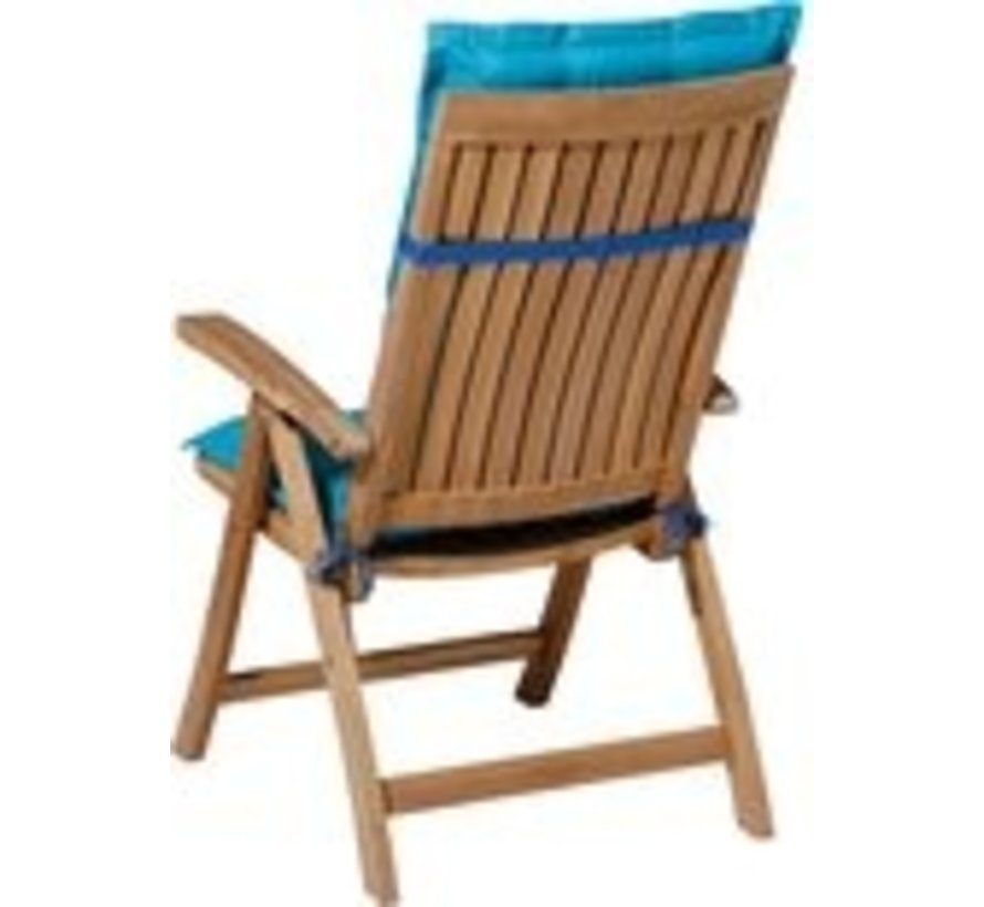 4x Madison Panama Aqua Stuhlauflage mit Hochlehner | 123cm x 50cm