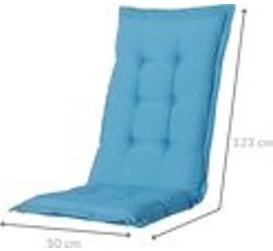 4x Madison Panama Aqua Stuhlauflage mit Hochlehner | 123cm x 50cm