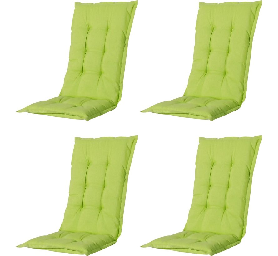 4x Madison Panama Lime Stuhlauflage mit Hochlehner | 123cm x 50cm