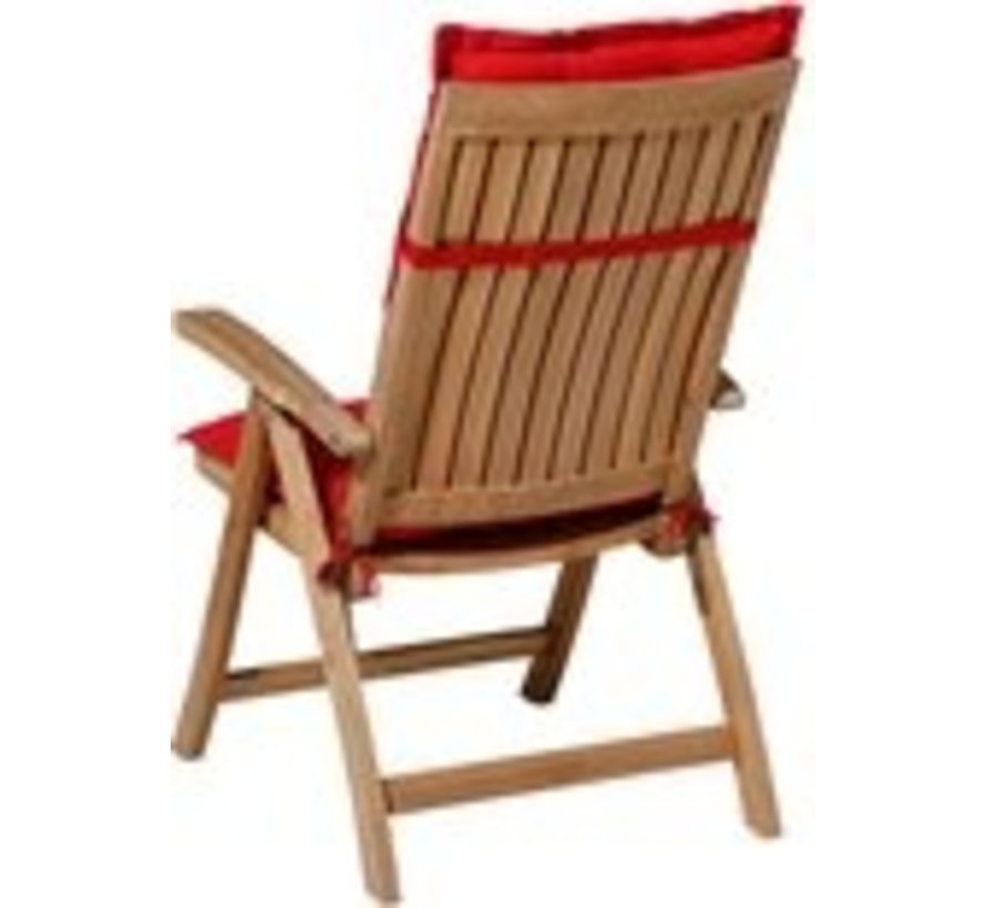 4x Madison Panama Rood standenstoelkussen met lage rug  | 105cm x 50cm