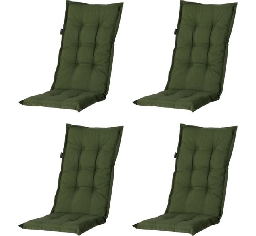 4x Madison Panama Groen standenstoelkussen met lage rug  | 105cm x 50cm