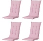 4x Madison Panama Roze standenstoelkussen met lage rug  | 105cm x 50cm