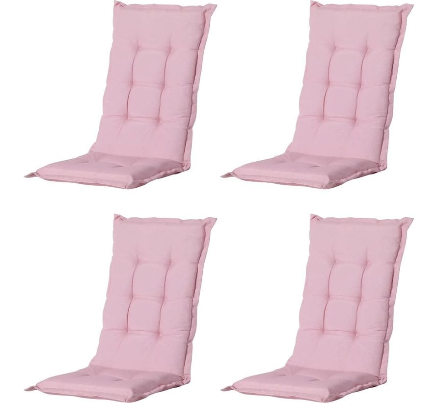 4x Madison Panama Roze standenstoelkussen met lage rug  | 105cm x 50cm