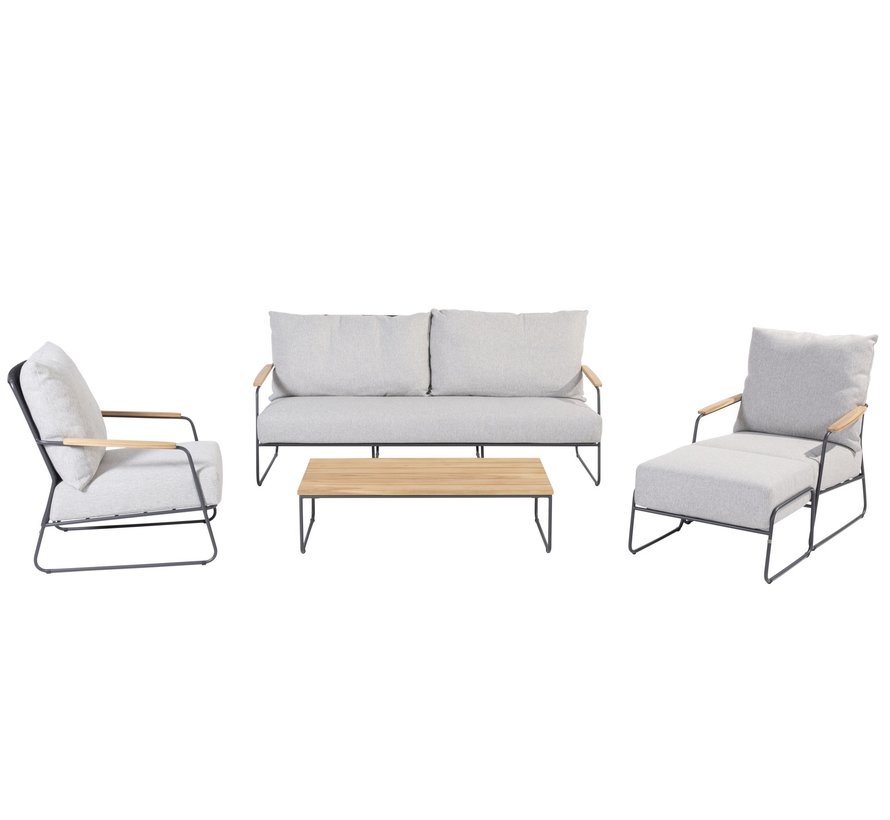 4 Seasons Outdoor Balade - Verdi Loungeset mit Teak und Edelstahl