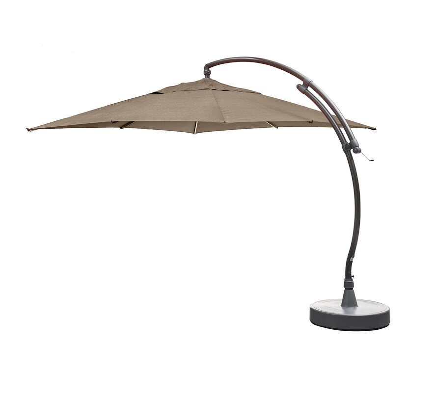 Sun Garden Easy Sun vierkante zweefparasol | Taupe Olefin doek inclusief voet