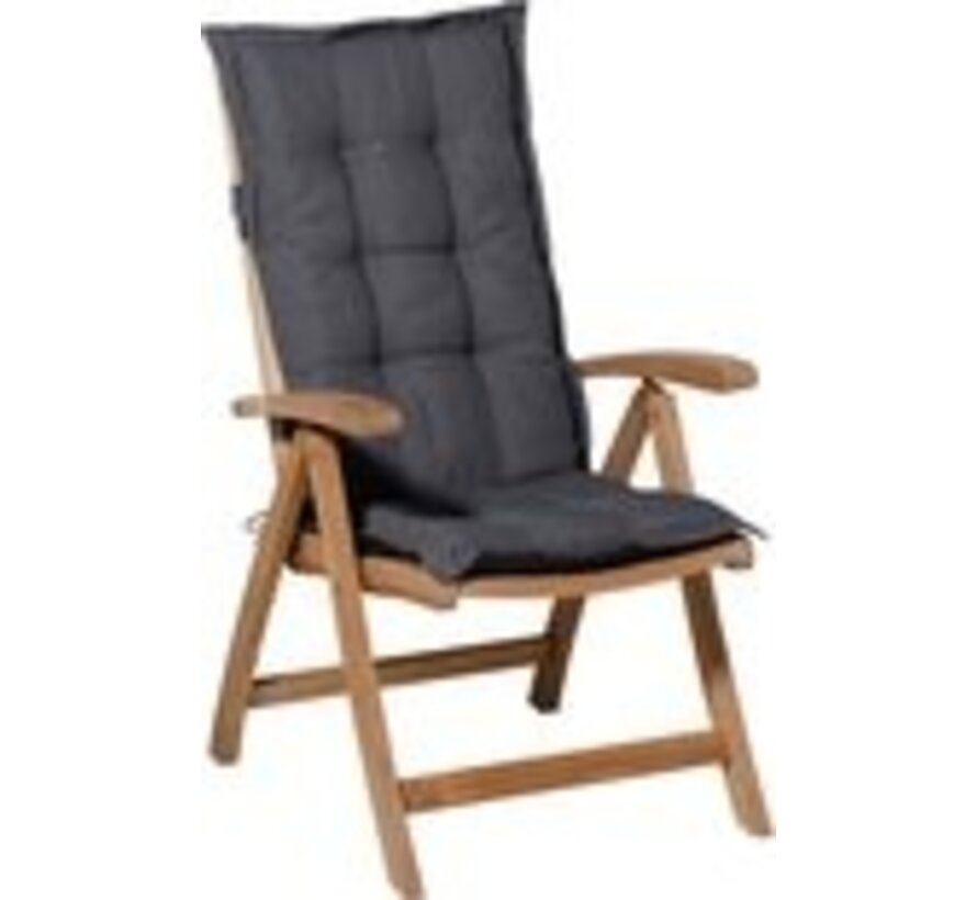 6x Madison Panama Grijs standenstoelkussen met lage rug  | 105cm x 50cm