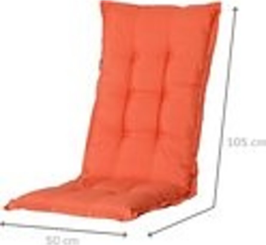 6x Madison Panama Flame Orange standenstoelkussen met lage rug  | 105cm x 50cm