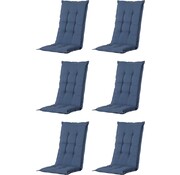 Madison Tuinstoelkussen Panama Safier Blauw 6 stuks  | 105cm x 50cm