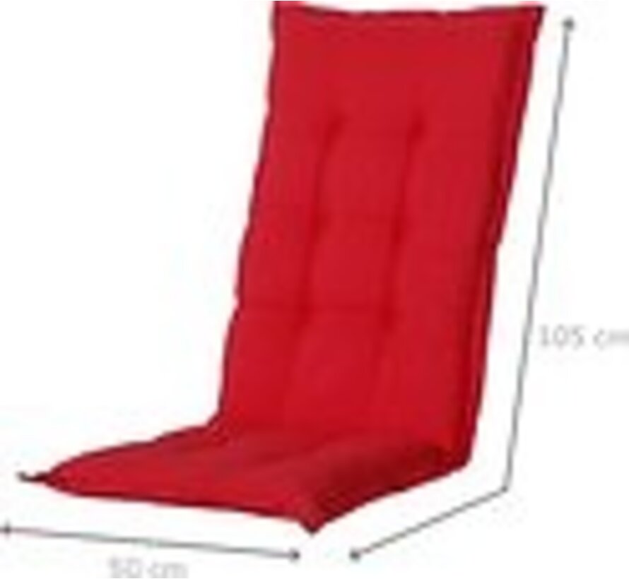 6x Madison Panama Rot Niedriger Stuhlauflage  | 105cm x 50cm