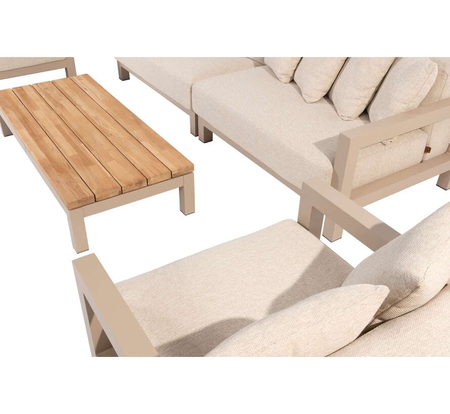 4 Seasons Outdoor Raffinato Loungeset met teak en aluminium | Latte