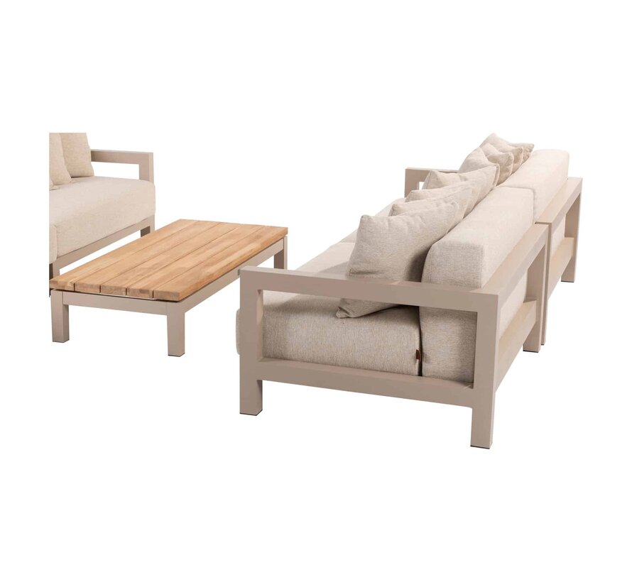 4 Seasons Outdoor Raffinato Loungeset met teak en aluminium | Latte