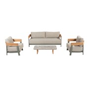 4 Seasons Outdoor 4-delige Varenna Loungeset | Olijfgroen