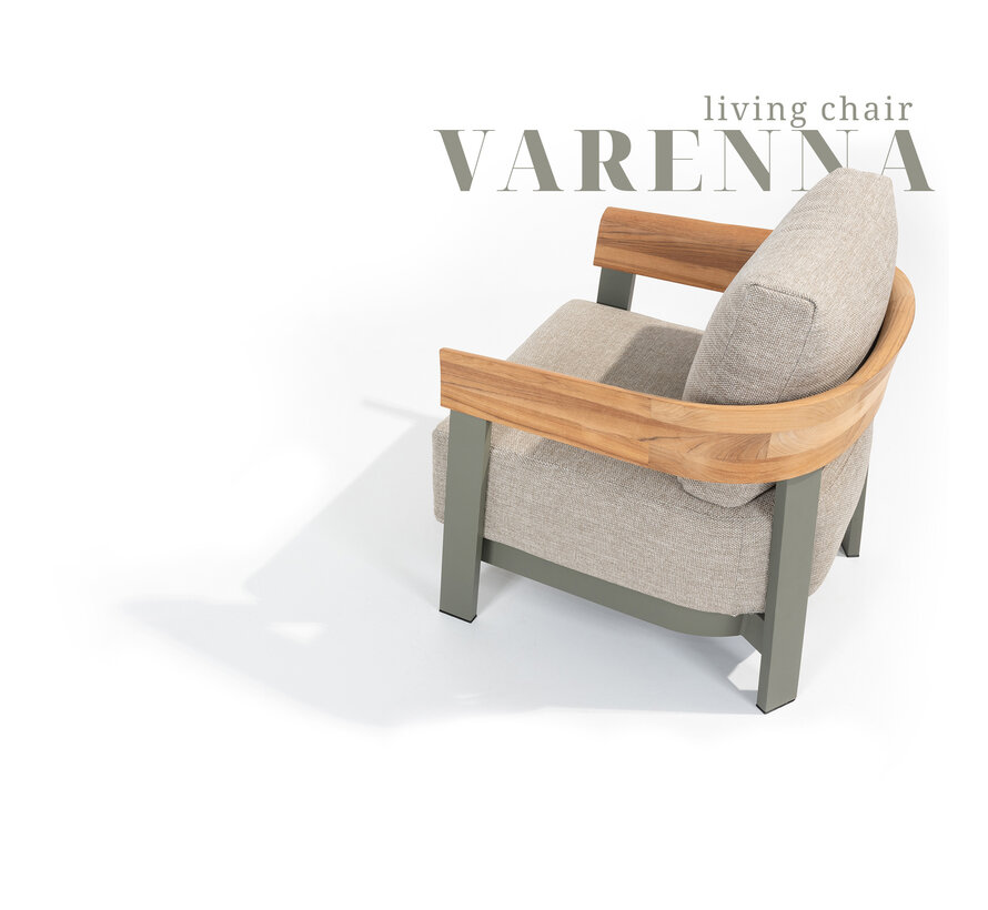 4 Seasons Outdoor Varenna Loungeset mit Teak und Aluminium | Olive Grün
