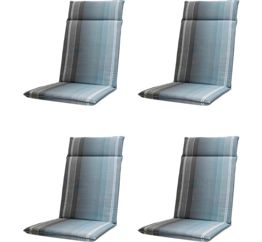 4x Madison Stef Grey Stuhlauflage mit Hochlehner | 120cm x 50cm