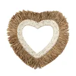 Bazar Bizar Cuore in Rafia & Conchiglia - Bianco Naturale - L