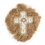 Bazar Bizar The Raffia Shell Cross - Natural White - L