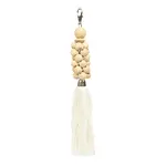 Bazar Bizar De Wooden Beads Sleutelhanger - Naturel Wit