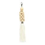 Bazar Bizar Der Wooden Beads Schlüsselanhänger - Natur Weiss