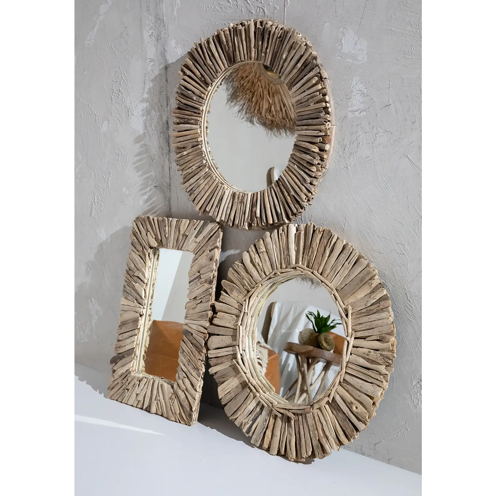 Bazar Bizar De Driftwood Crown Spiegel - Naturel - M