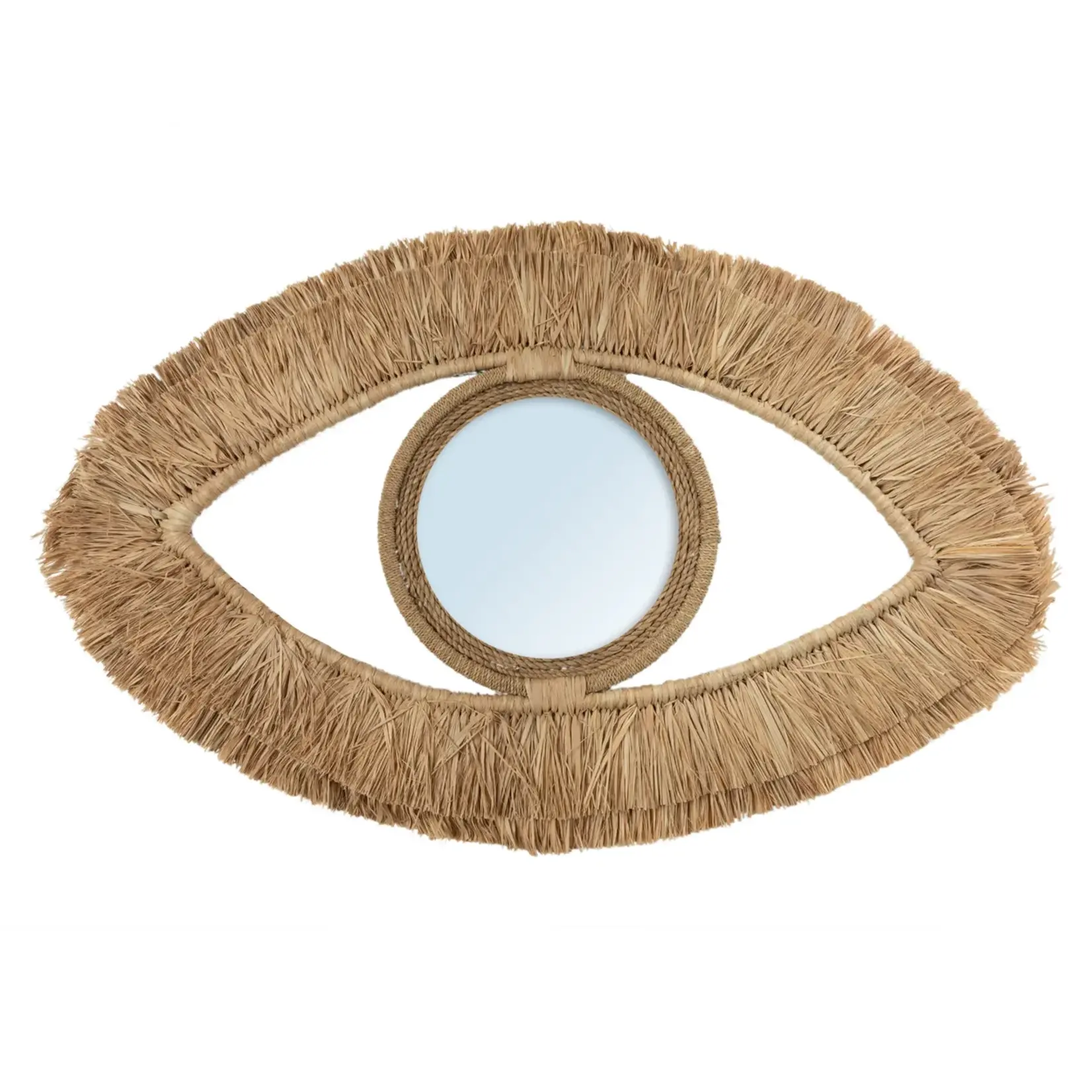 Bazar Bizar The Raffia Eye Mirror - Natural - M