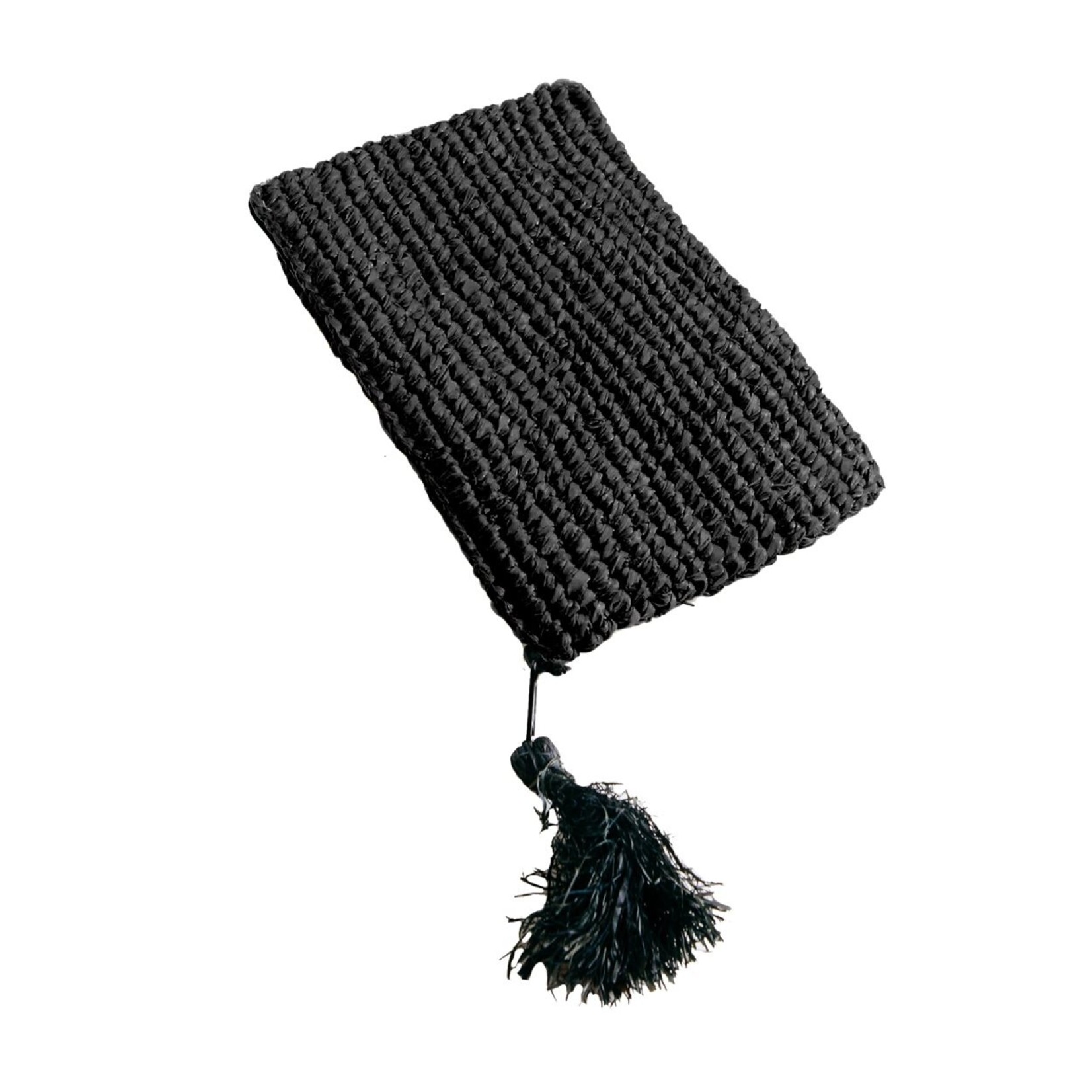 Bazar Bizar Die Raffia Clutch mit Reissverschluss - Schwarz - S