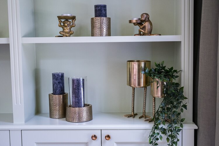 Bazar Bizar The Croco Candle Holder with Glass - Brass - M