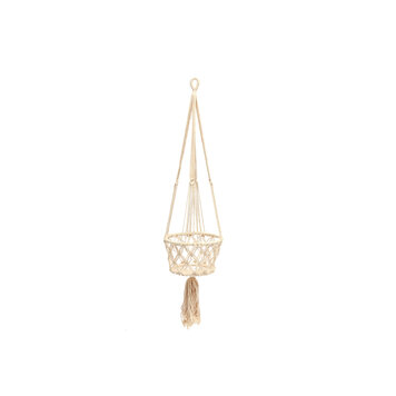 Bazar Bizar The Macrame Plant Holder - White - S