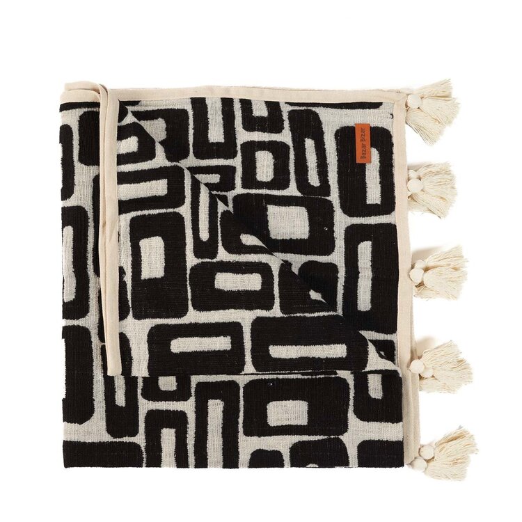 Bazar Bizar The Aztec Bed Throw - Natural Black
