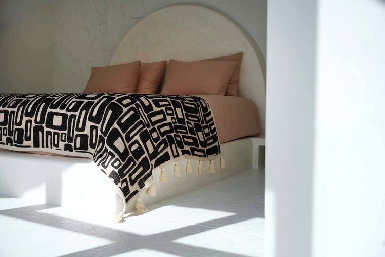 Bazar Bizar De Aztec Bedsprei - Naturel Zwart