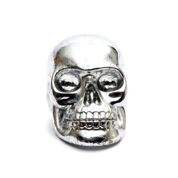 Bazar Bizar La Resin Skull Head Calavera Silver M