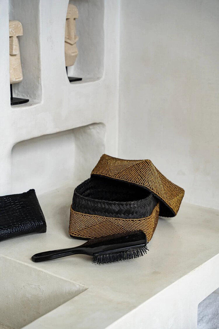 Bazar Bizar The Beaded Basket - Gold - S