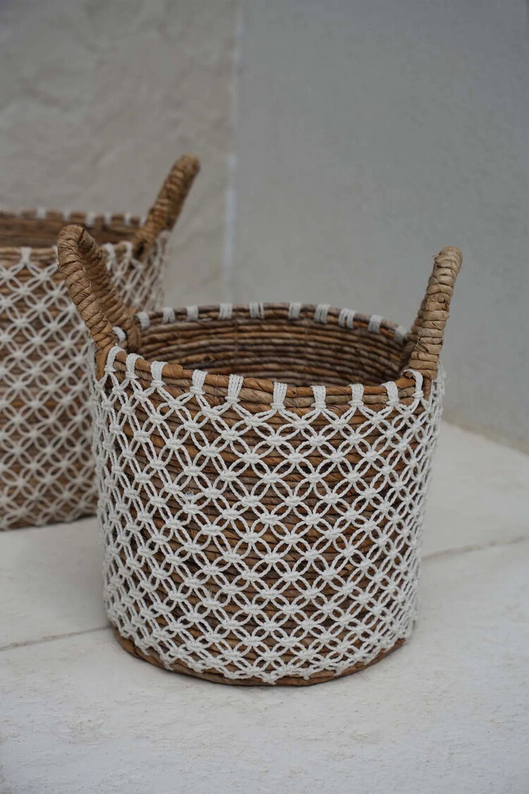 Bazar Bizar Le Panier en Macramé à Couture Croisée - S