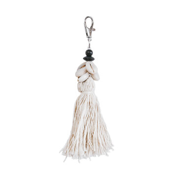 Bazar Bizar The Cowrie Tassel Keychain - White