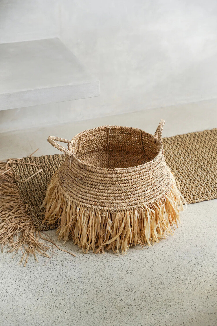 Bazar Bizar De Raffia Deluxe Manden - Naturel - Groot