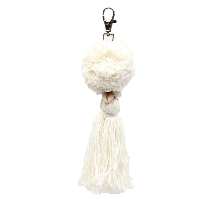 Bazar Bizar The Pompom Keychain - White