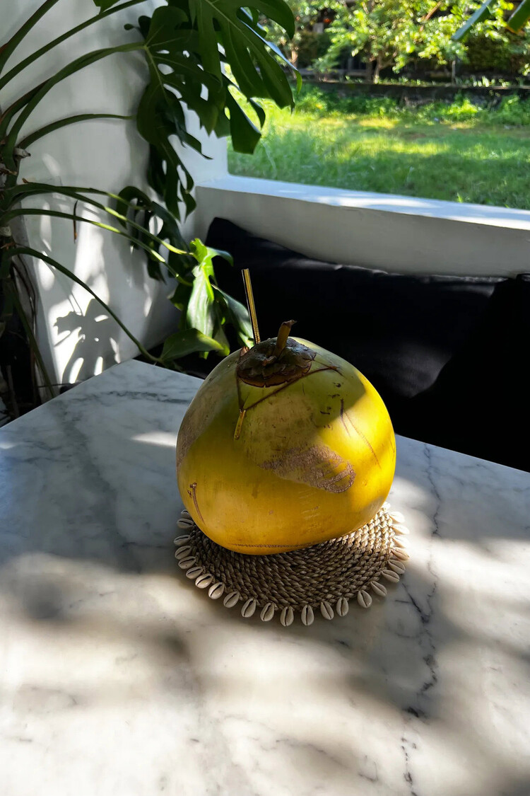 Bazar Bizar Dessous De Verre En Jonc De Mer Avec Coquillages - Naturel