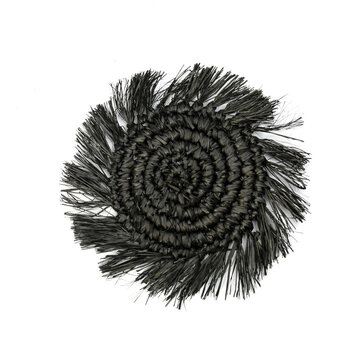 Bazar Bizar Il Sottobicchiere Raffia Fringe - Nero