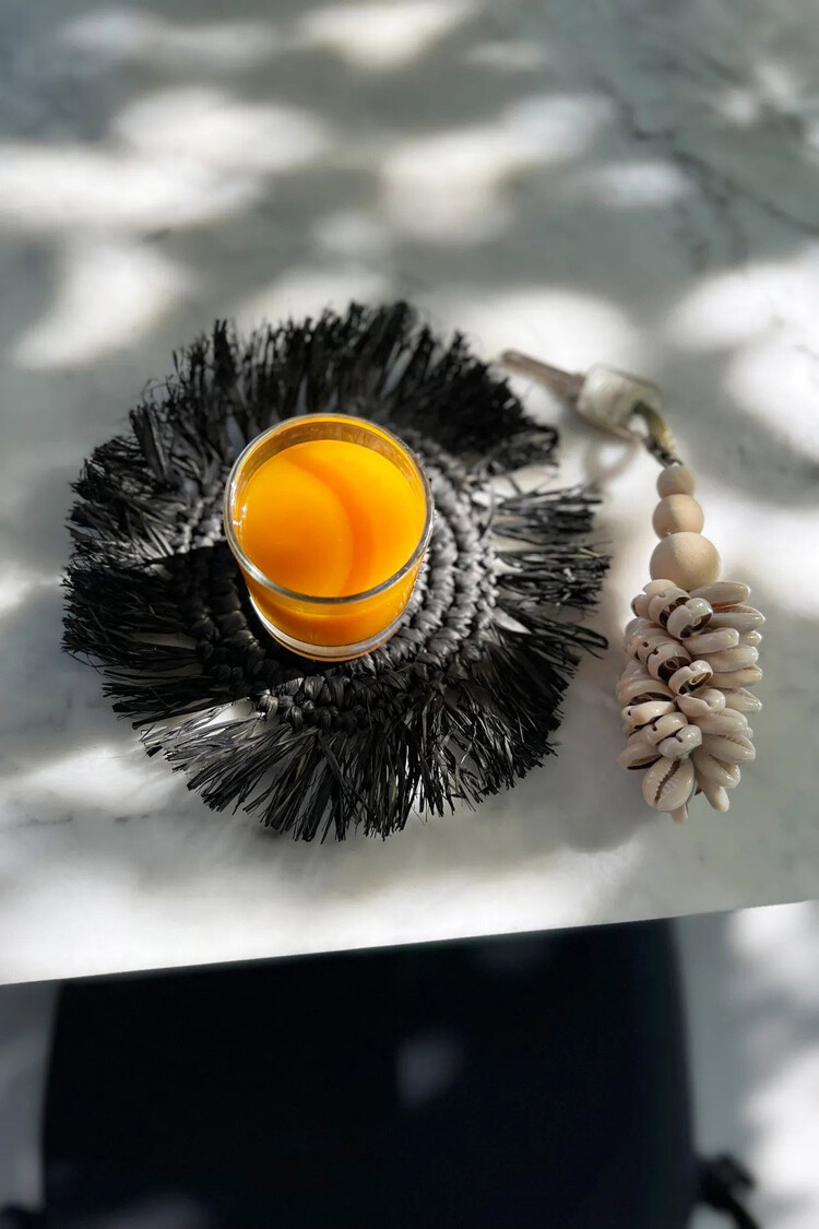 Bazar Bizar Le Sous-Verre Fringe Raffia - Noir