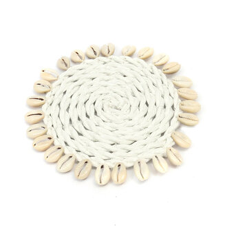 Bazar Bizar The Seagrass Shell Coaster - White