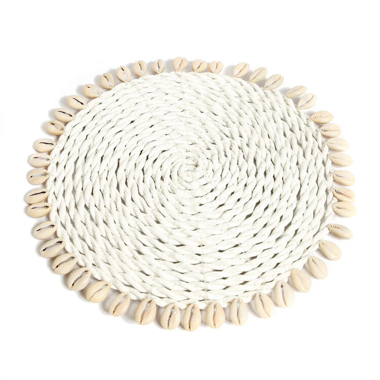 Bazar Bizar De Seagrass Shell Pannenonderzetter - Wit
