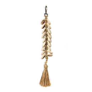 Bazar Bizar Le Porte-Clés Raffia Fishbone - Blanc Naturel