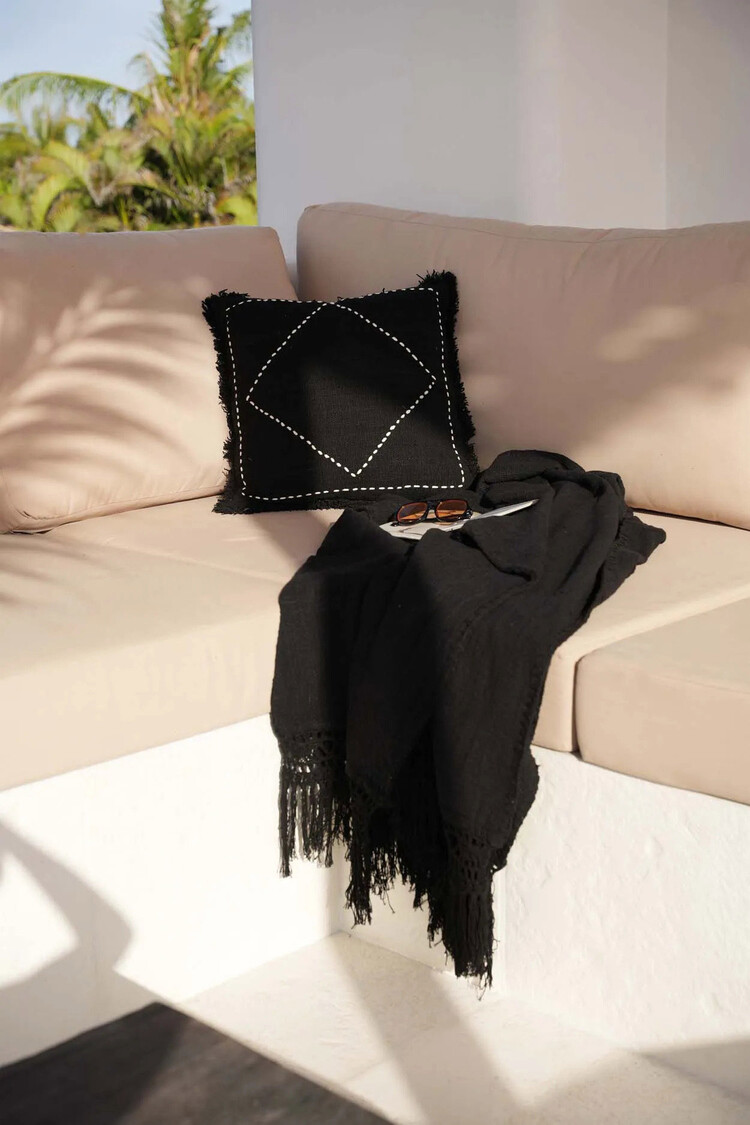 Bazar Bizar Housse De Coussin Kasbah - Noir Blanc