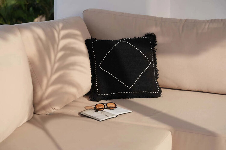 Bazar Bizar Housse De Coussin Kasbah - Noir Blanc
