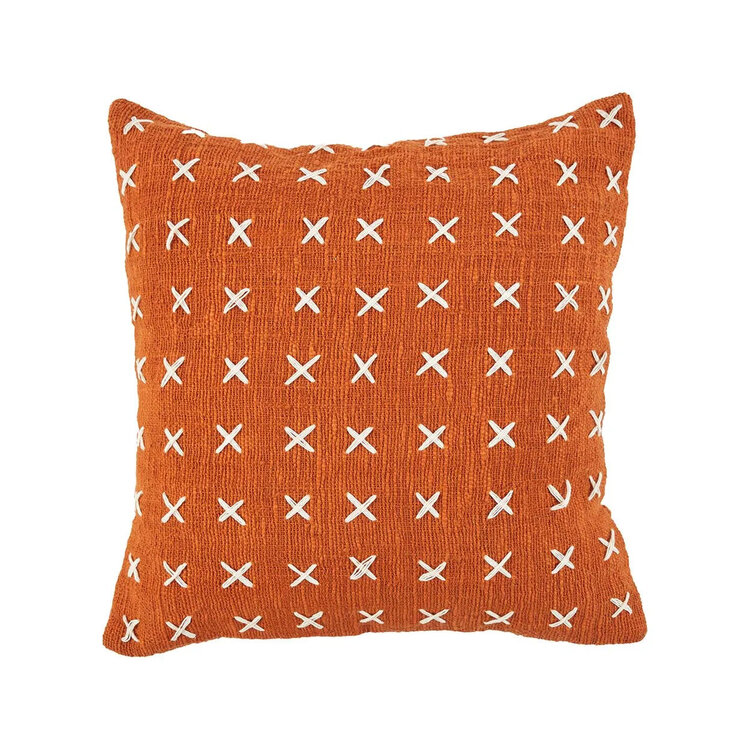 Bazar Bizar The Zillion Kiss Cushion Cover - Terracotta White