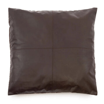 Bazar Bizar La Housse De Coussin Cuir Quatre Panneaux - Chocolat - 60x60
