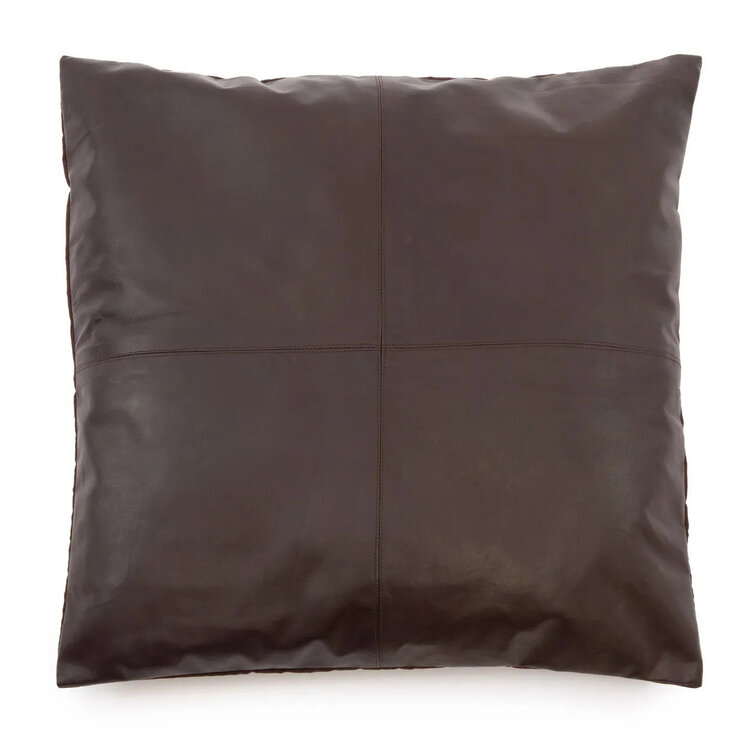 Bazar Bizar La Funda De Cojín De Cuero Cuatro Paneles - Chocolate - 60x60