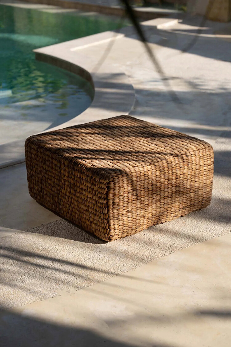 Bazar Bizar Le Pouf Carré Jacinthe - Naturel - M